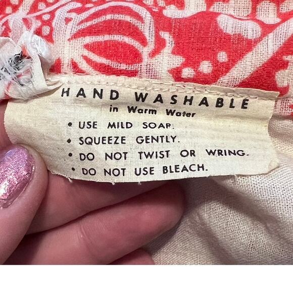 Retro 70s Malbe Maxi Skirt Vtg Sz 7 Bandana Print Red Green Primary Boho Hippy - Picture 9 of 14